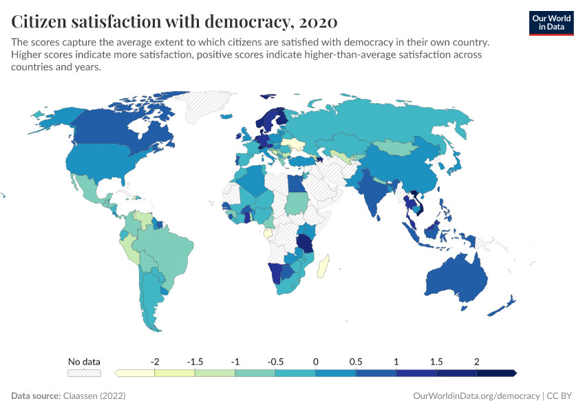 Citizen satisfaction with democracy