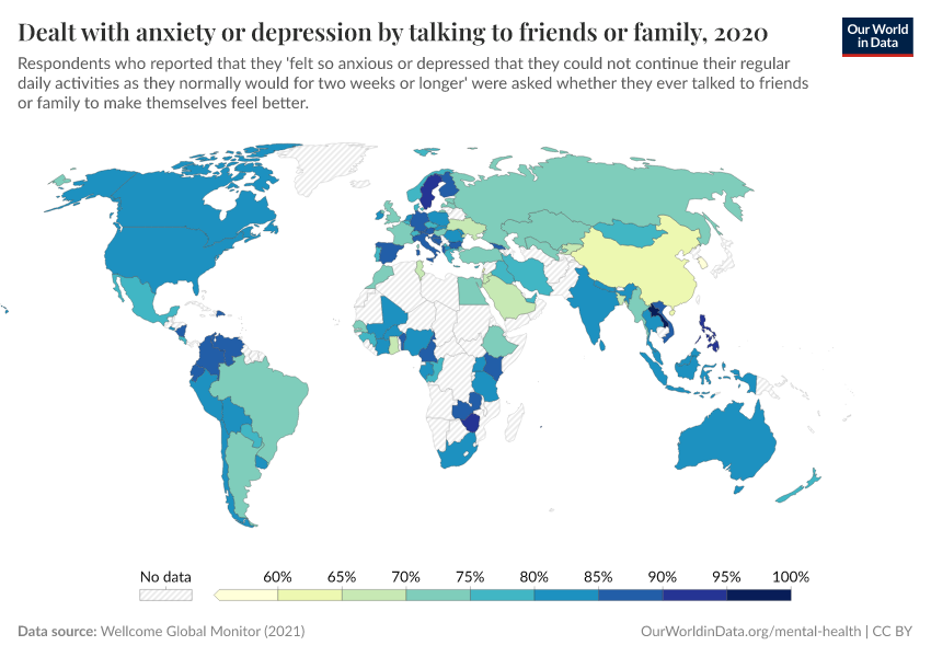 Dealt with anxiety or depression by talking to friends or family