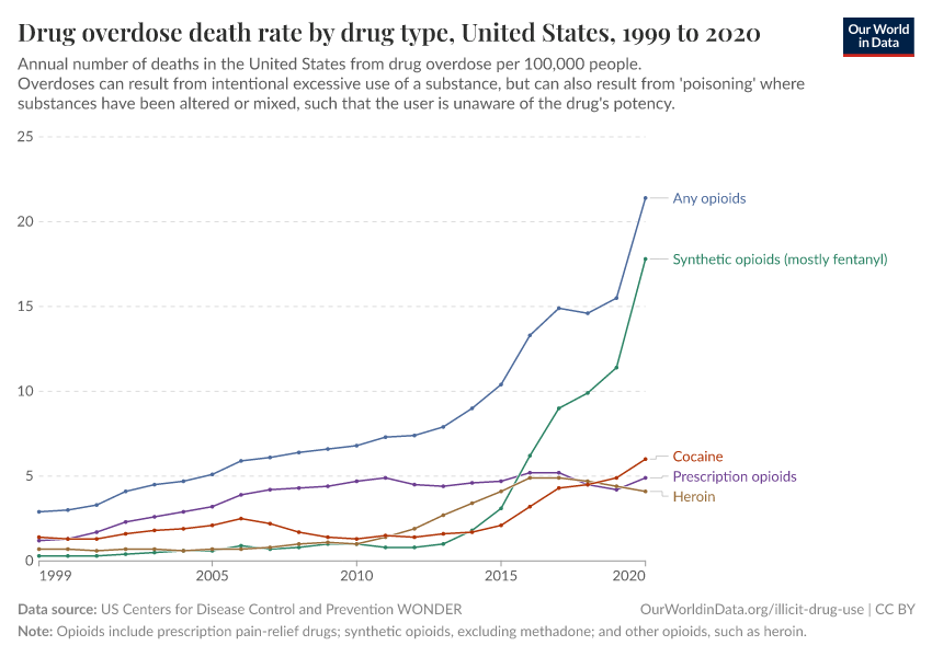 Drug overdose death rate by drug type