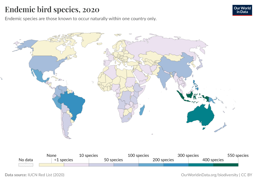 Endemic bird species