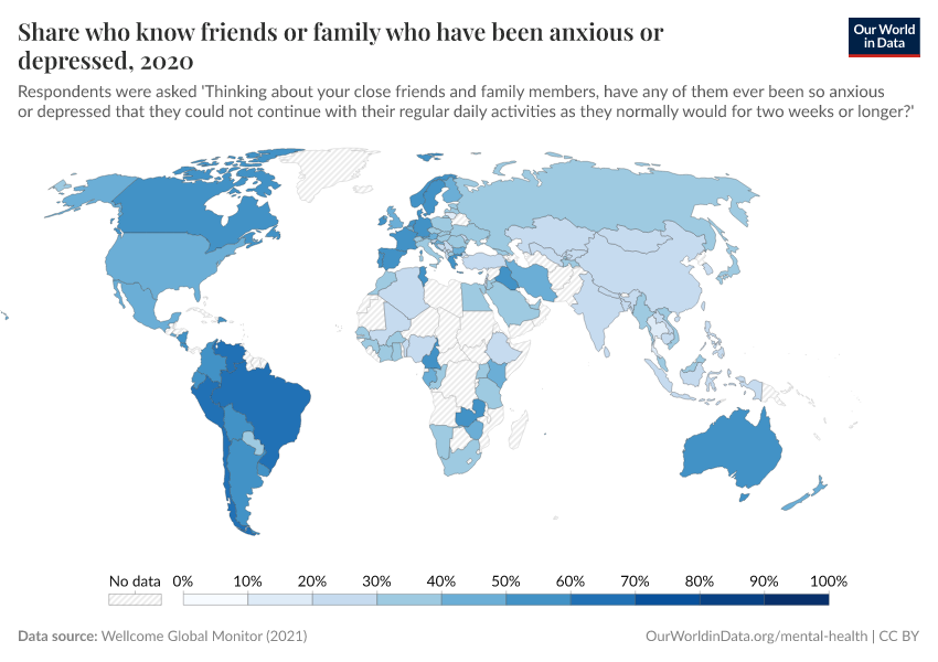 Share who know friends or family who have been anxious or depressed