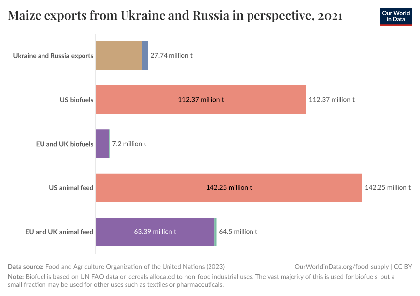 Maize exports from Ukraine and Russia in perspective