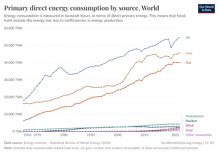 Primary direct energy consumption by source